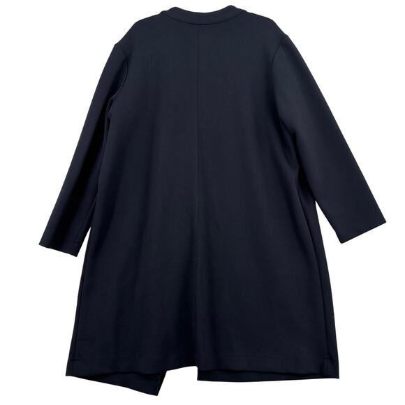LOGO Lori Goldstein Long Jacket Size XL Black Scuba Ponte Knit Single Snap Coat - Picture 5 of 9